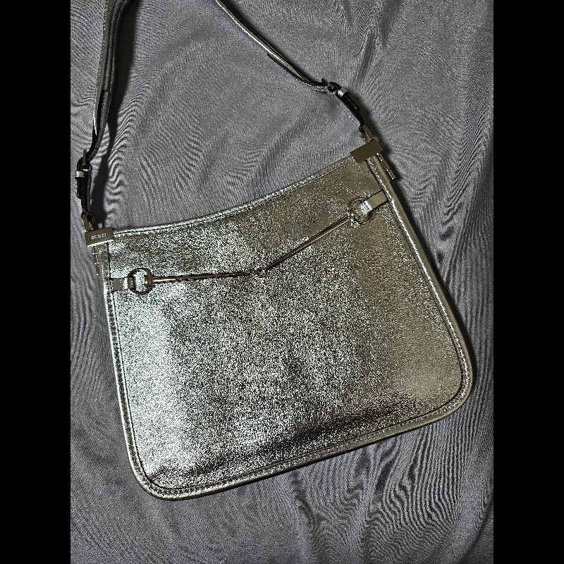 gucci銀色金屬肩揹包 腋下包-20