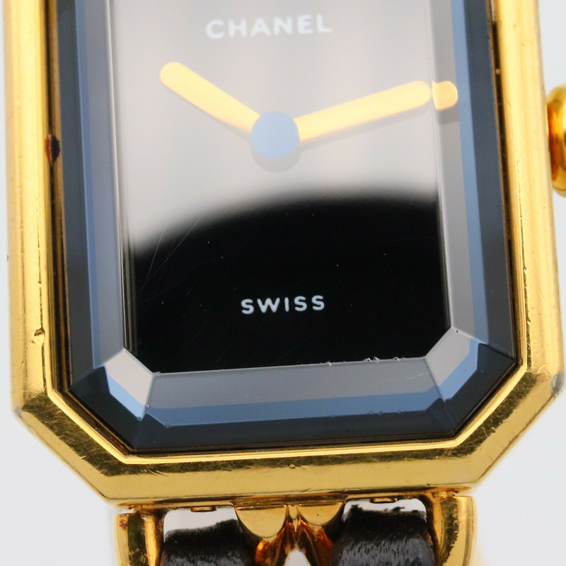 黑色錶盤 皮革鍊帶 Premiere L 腕錶【CHANEL 香奈兒】 H0001-4