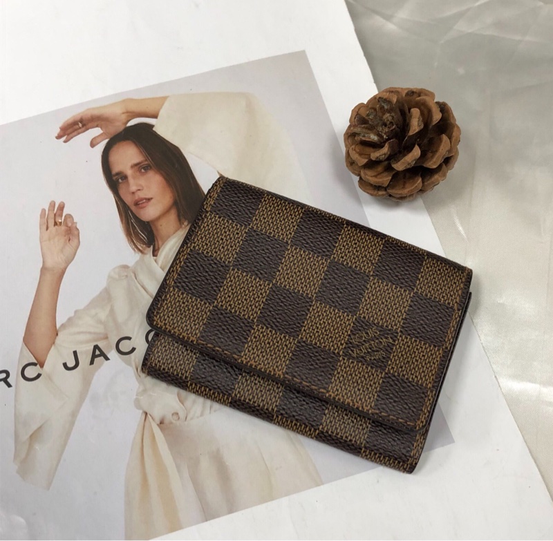 【性價比超高✨全網最低價🥰】LV 棕色棋盤格Damier短款｜折疊錢包｜卡包｜零錢包-0