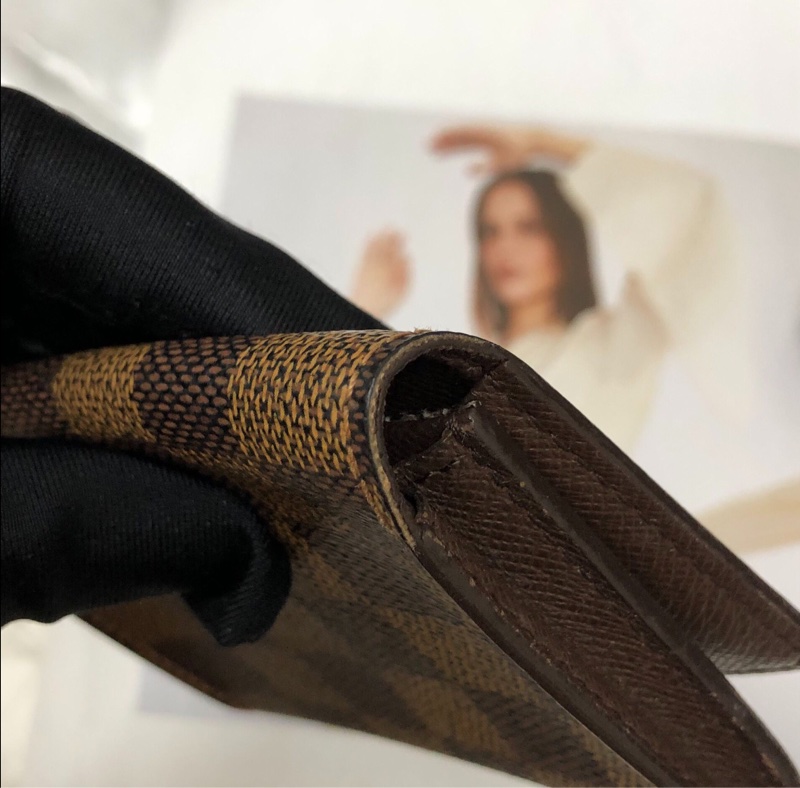 【性價比超高✨全網最低價🥰】LV 棕色棋盤格Damier短款｜折疊錢包｜卡包｜零錢包-4