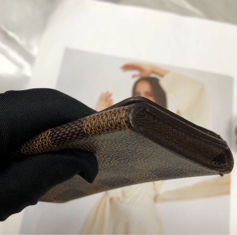 【性價比超高✨全網最低價🥰】LV 棕色棋盤格Damier短款｜折疊錢包｜卡包｜零錢包-5