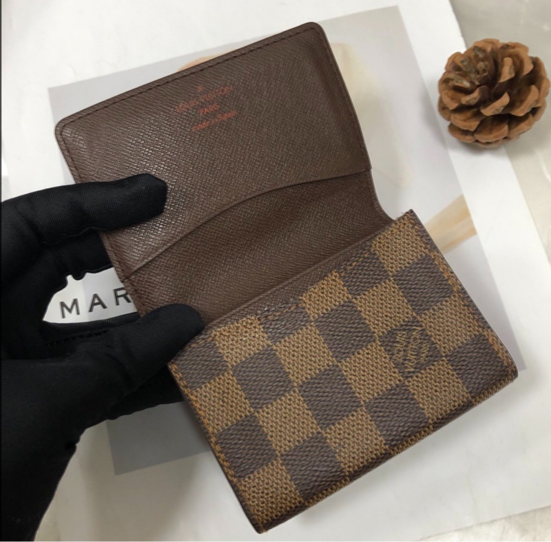 【性價比超高✨全網最低價🥰】LV 棕色棋盤格Damier短款｜折疊錢包｜卡包｜零錢包-7