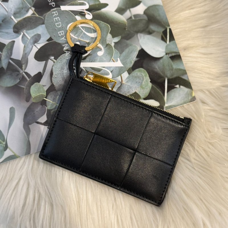 BV 編織一字拉鍊卡包-0