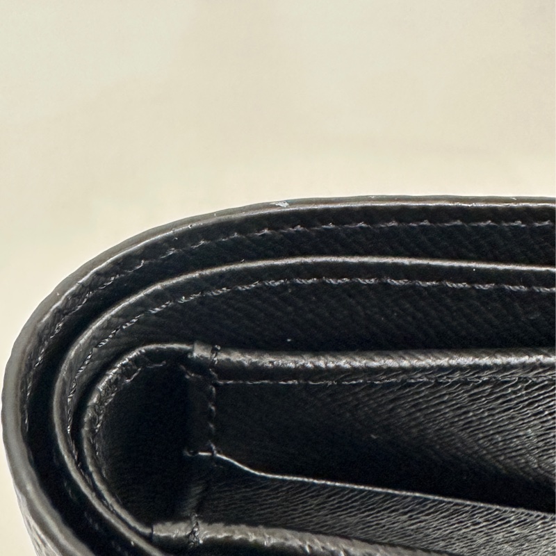 Lv 黑灰原花Multiple 5卡交叉對開短夾-8