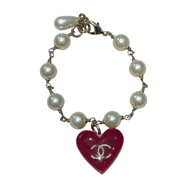 CHANEL 香奈兒 珍珠愛心手環-1