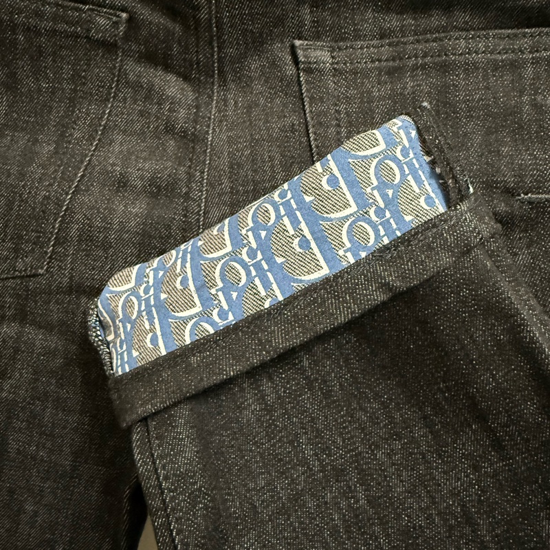 Dior black slim denim jeans with oblique jacquard 30 牛仔褲-4
