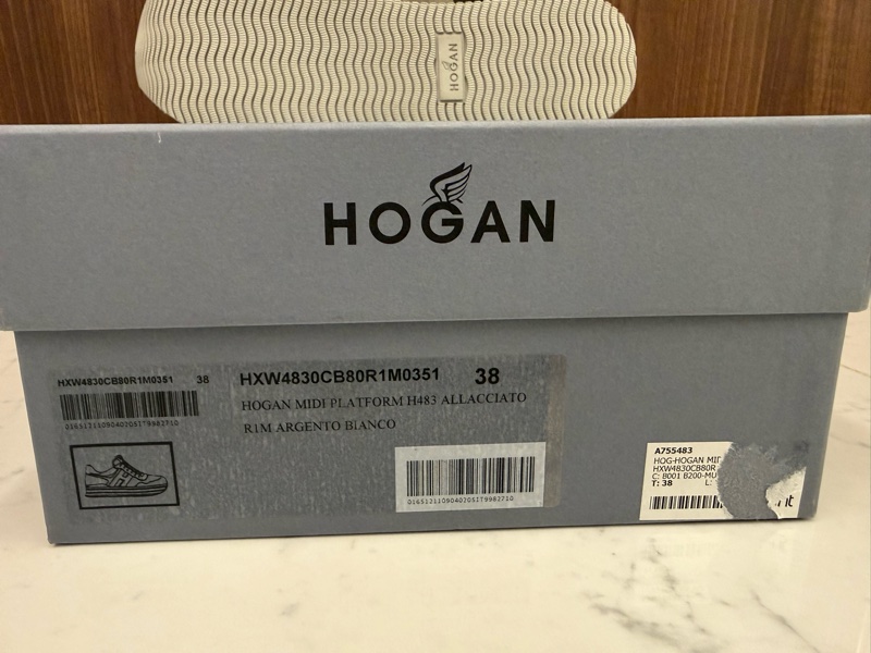 Hogan Midi H483 厚底鞋 運動鞋 38號 白/銀色 *全新*-4