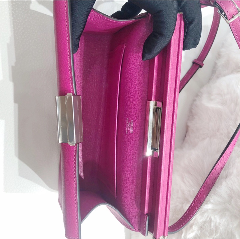 【罕見稀有色✨99新❗️全網最低價】Hermès Clic-H 21cm 银扣 Evercolor小牛皮-5