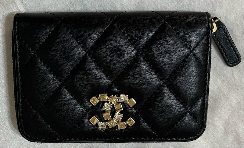 香奈兒Channel 黑金 短錢包-5