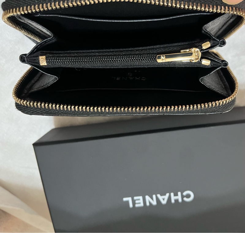 香奈兒Channel 黑金 短錢包-15