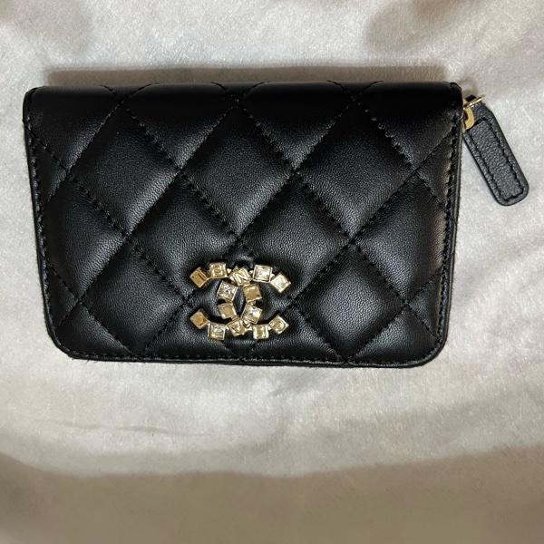 香奈兒Channel 黑金 短錢包-5