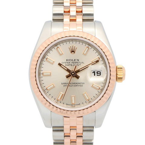 銀色錶盤 不鏽鋼 18K玫瑰金 Lady Datejust 26 腕錶【ROLEX 勞力士】 179171