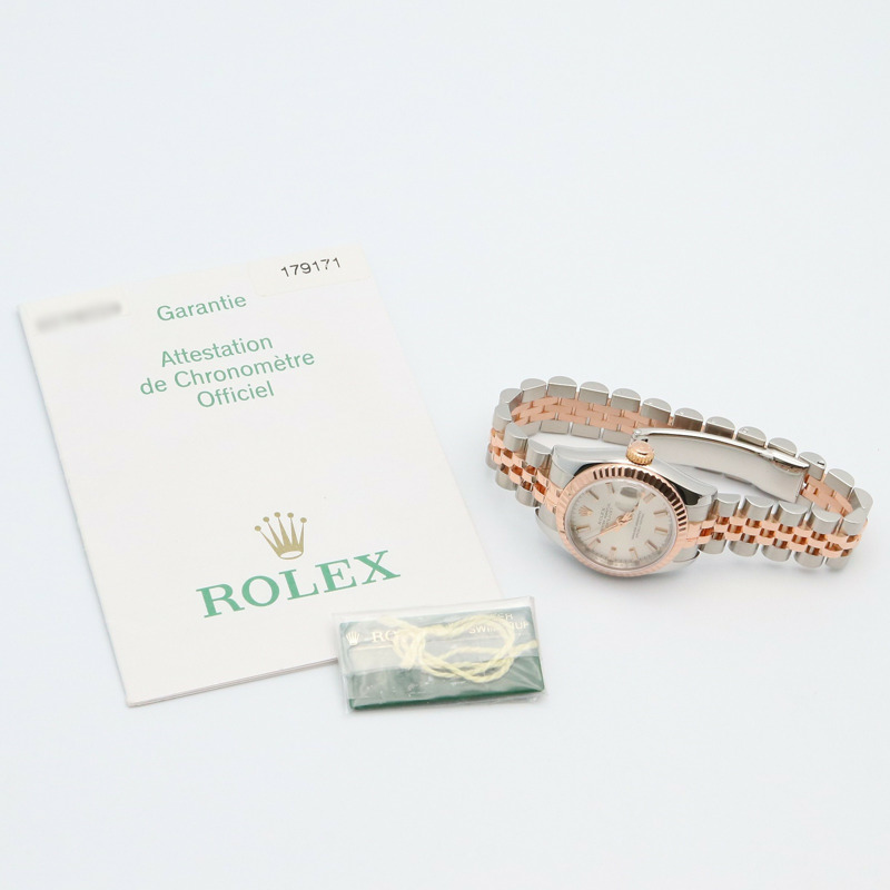 銀色錶盤 不鏽鋼 18K玫瑰金 Lady Datejust 26 腕錶【ROLEX 勞力士】 179171-8