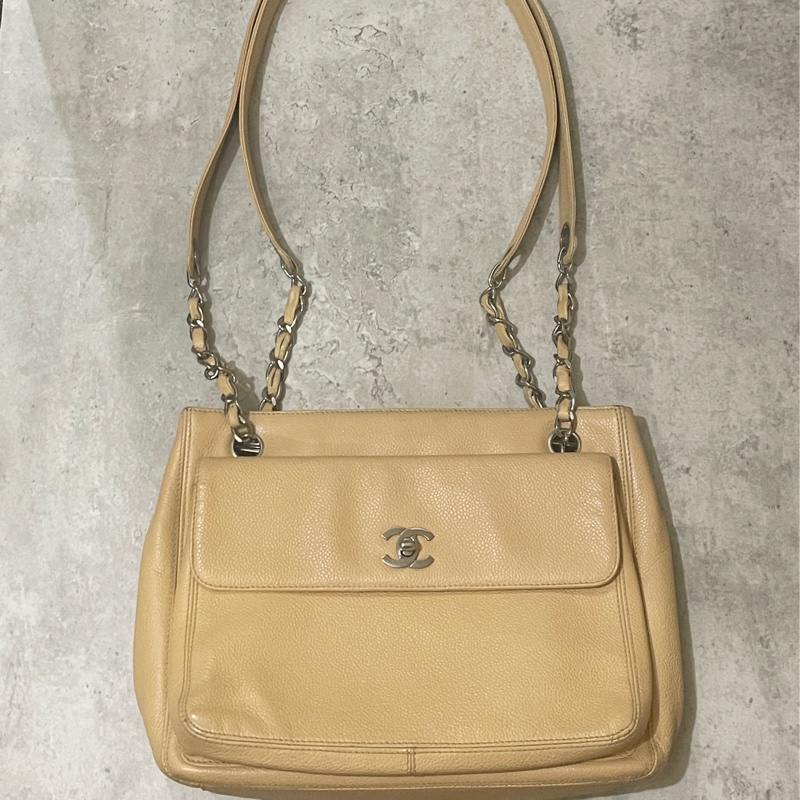 Chanel奶茶色小號奶粉包-0