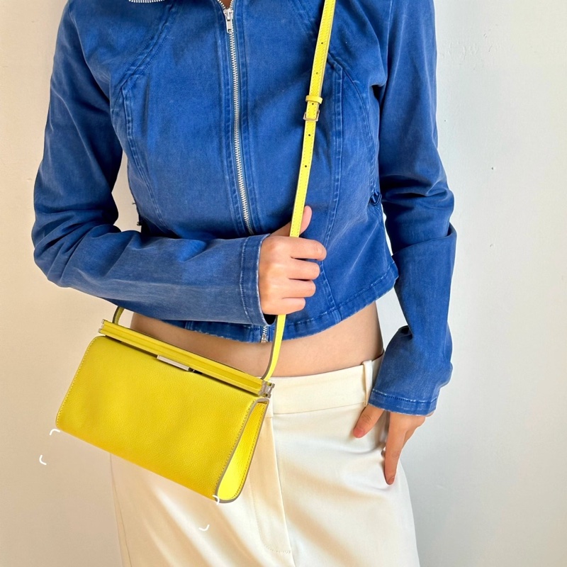 【全網最低價✨稀有不怕撞包✨低調貴氣】Hermes 愛馬仕 Clic-H 21 檸檬黃 D刻-0