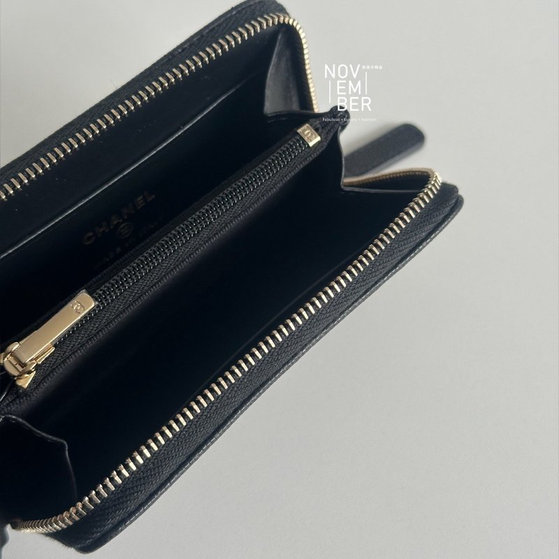 全新全配🖤 Chanel 香奈兒 壓紋加大拉鏈錢包-3