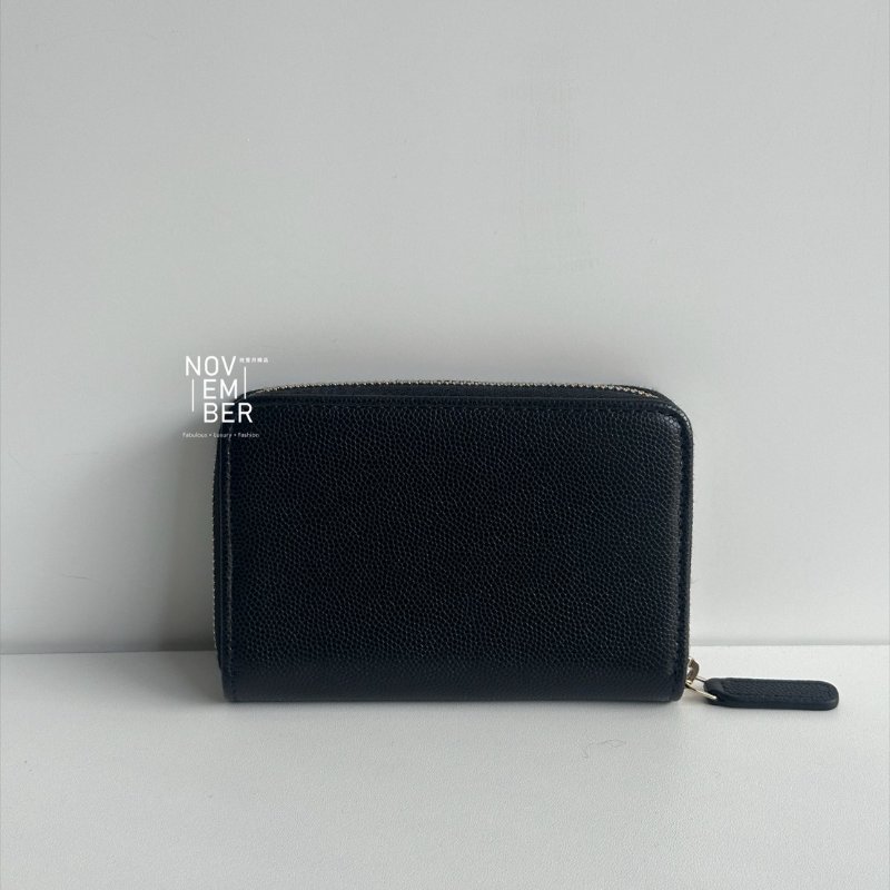 全新全配🖤 Chanel 香奈兒 壓紋加大拉鏈錢包-5