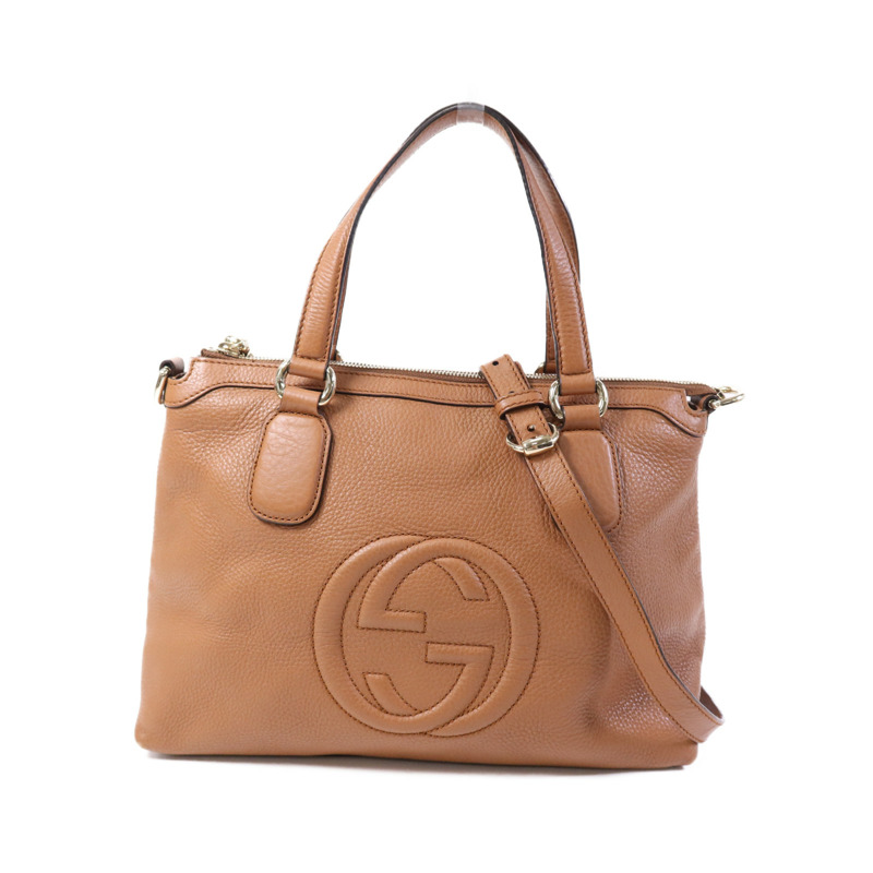 GUCCI 牛皮皮革2 Way Shoulder Bag金扣手挽肩背兩用袋-0