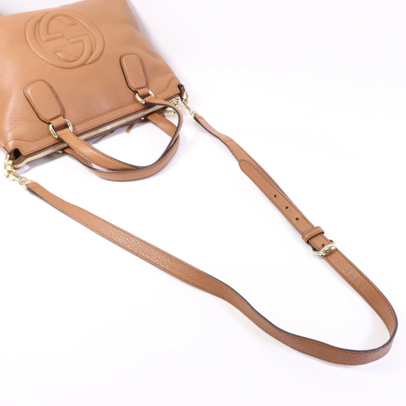 GUCCI 牛皮皮革2 Way Shoulder Bag金扣手挽肩背兩用袋-8