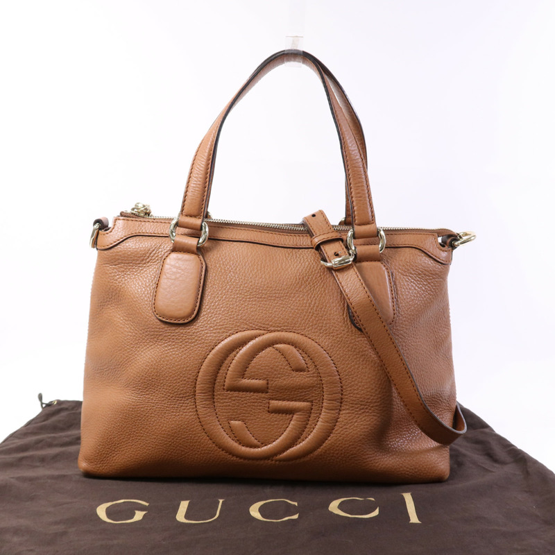 GUCCI 牛皮皮革2 Way Shoulder Bag金扣手挽肩背兩用袋-15