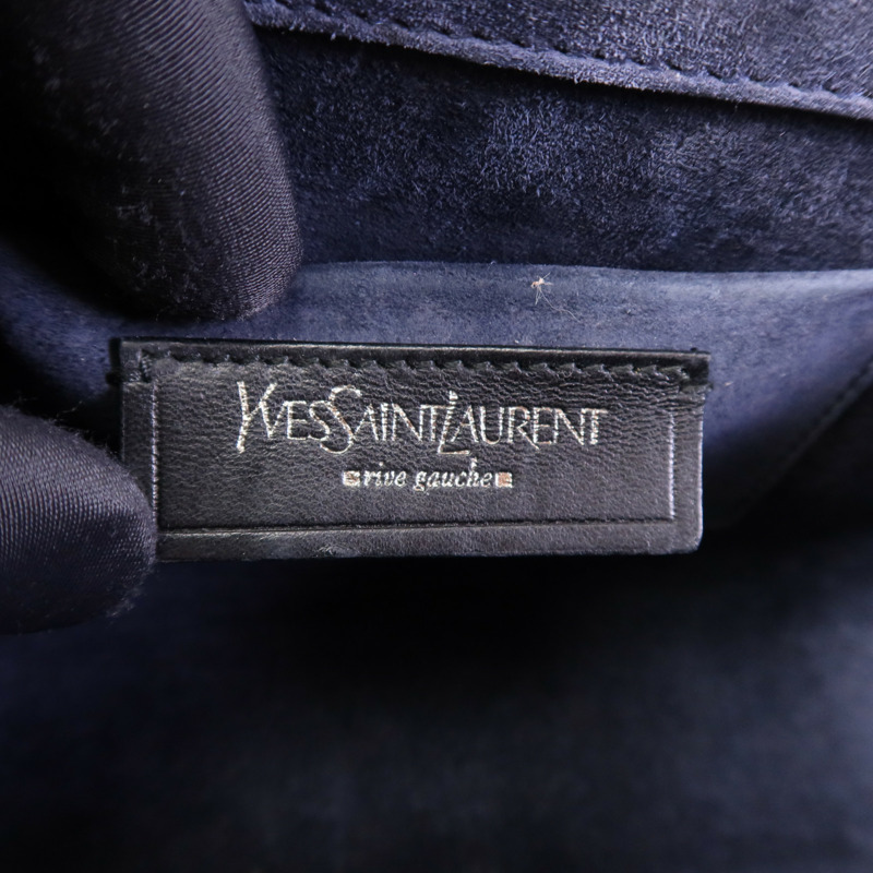 YVES SAINT LAURENT 麂皮皮革Le Sixieme銀扣肩背袋-12