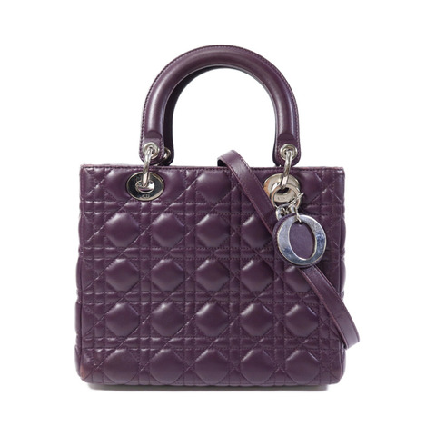 Dior 羊皮皮革Lady Dior金扣手挽肩背兩用袋