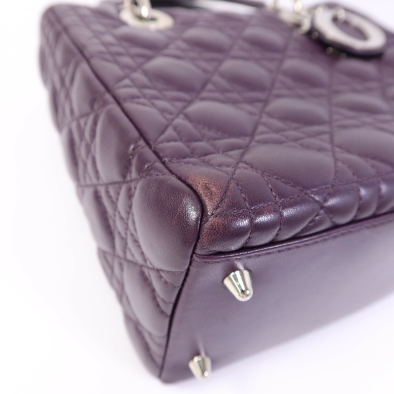 Dior 羊皮皮革Lady Dior金扣手挽肩背兩用袋-5