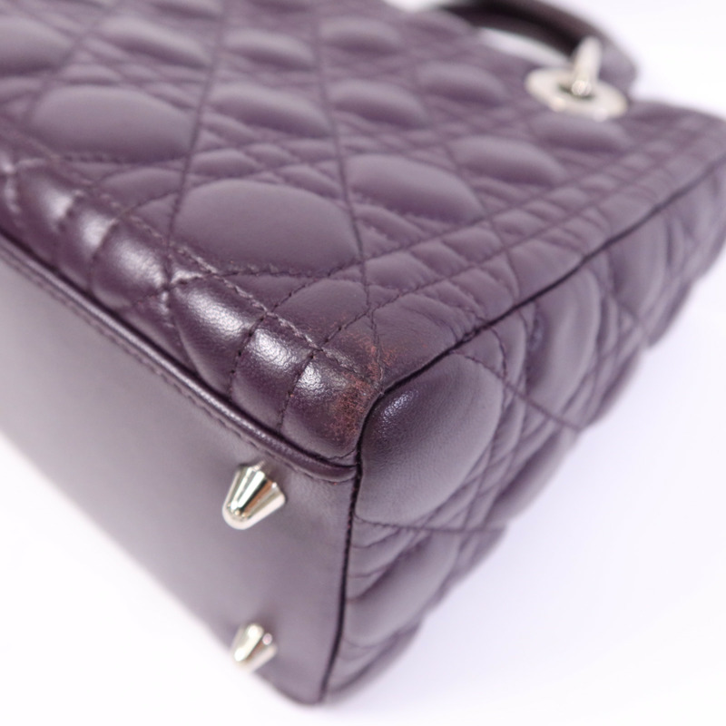 Dior 羊皮皮革Lady Dior金扣手挽肩背兩用袋-6