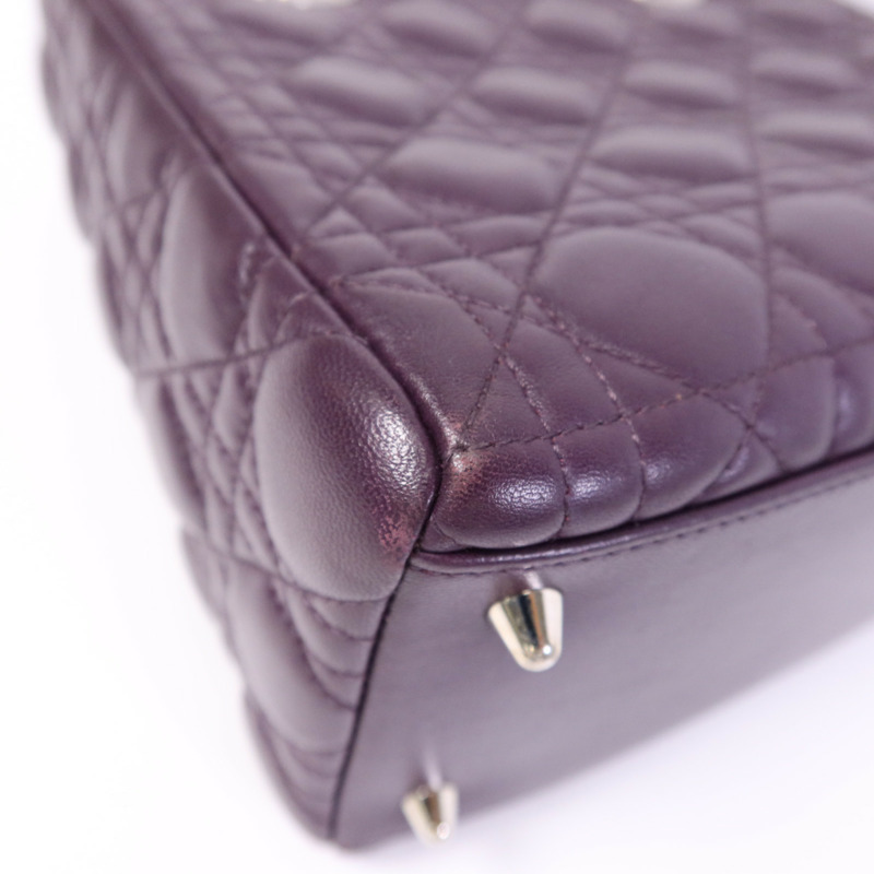 Dior 羊皮皮革Lady Dior金扣手挽肩背兩用袋-7