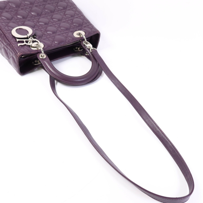 Dior 羊皮皮革Lady Dior金扣手挽肩背兩用袋-8