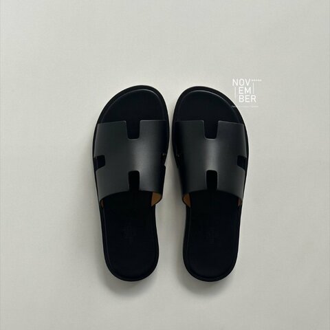 全新全配有購證✨ Hermès 愛馬仕 H拖鞋 黑色41號