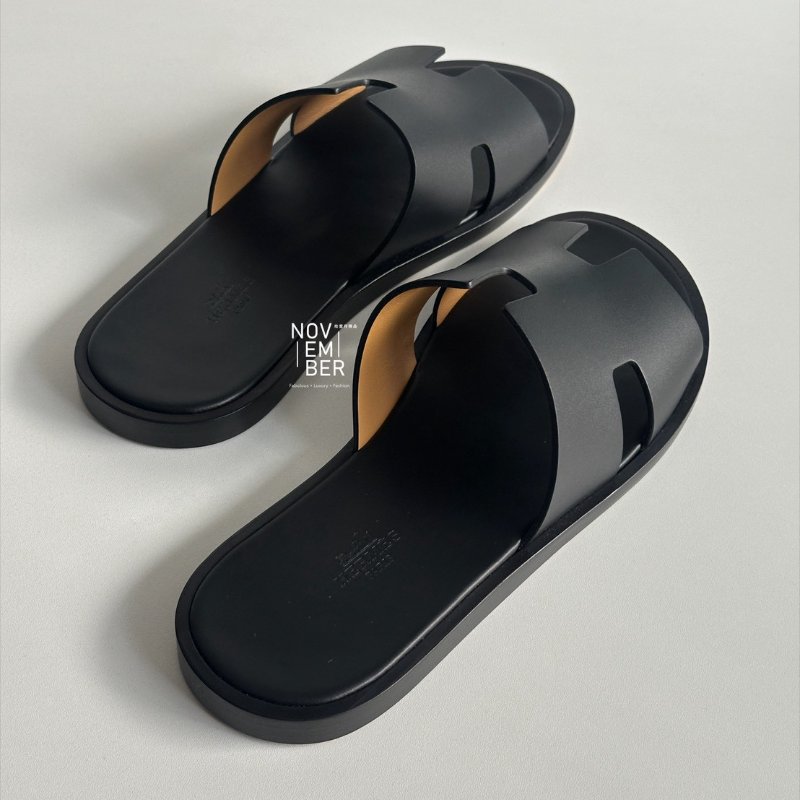 全新全配有購證✨ Hermès 愛馬仕 H拖鞋 黑色41號-1