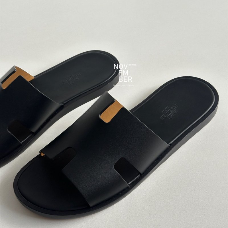 全新全配有購證✨ Hermès 愛馬仕 H拖鞋 黑色41號-2