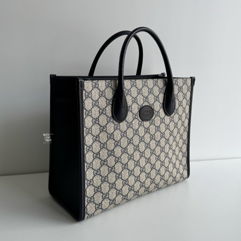 閒置新💙 全配有購證🙌🏻 Gucci 古馳 Tote 老花深藍色-1