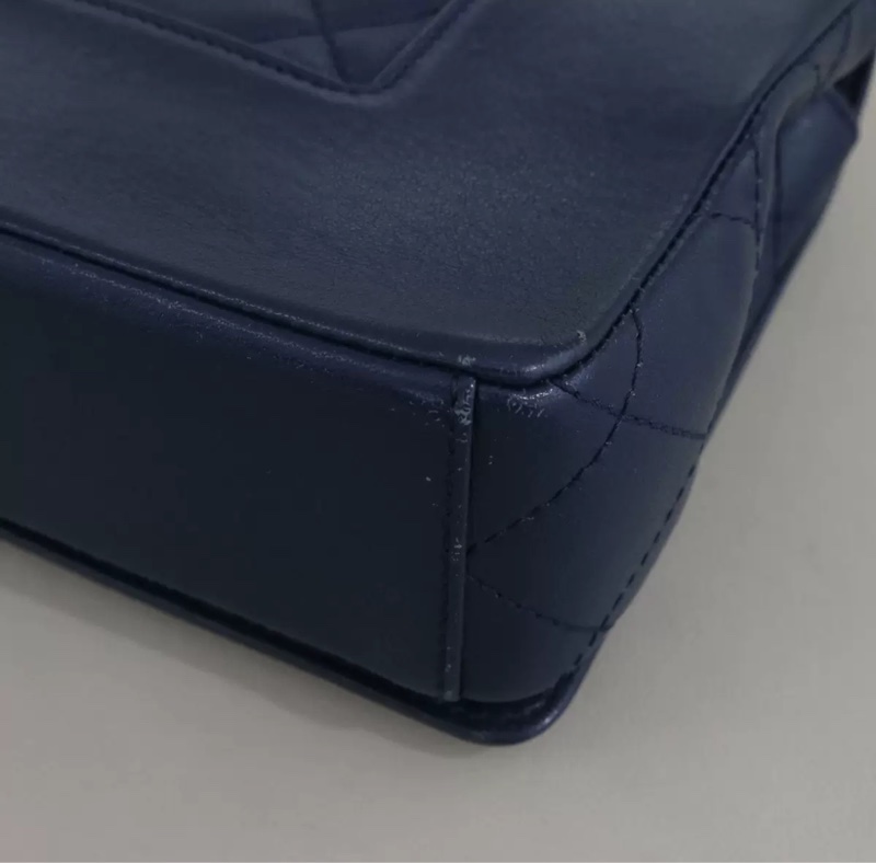 【經典復古✨帥氣型格😍全網最低價】Chanel 琺瑯扣翻蓋鏈條包 海軍藍 金鍊-5