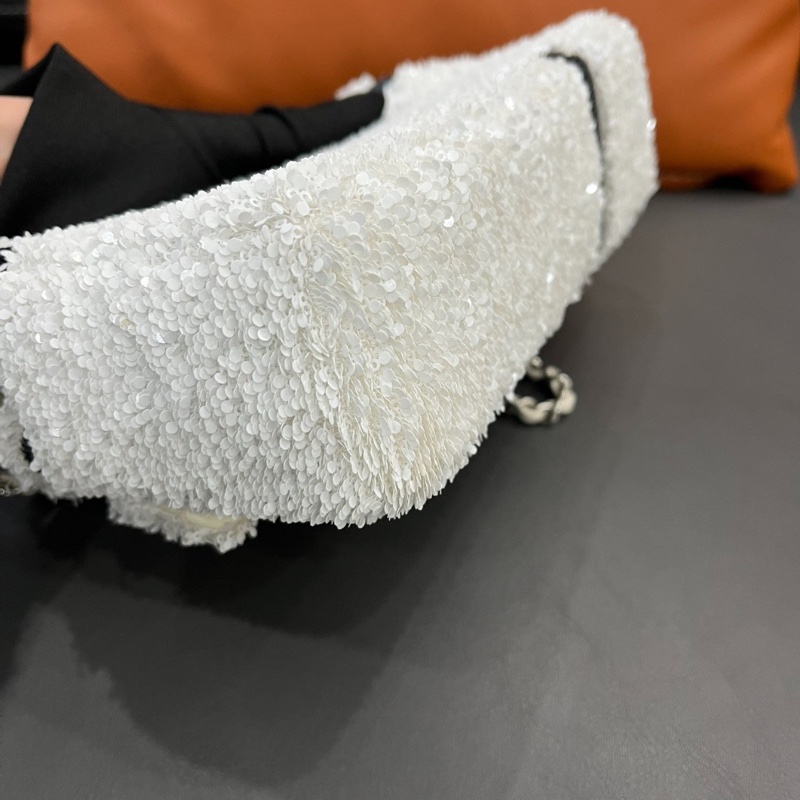 【冬日雪白❤️超特別✨】CHANEL 24B 白色 蝴蝶結亮片CF 22cm-7