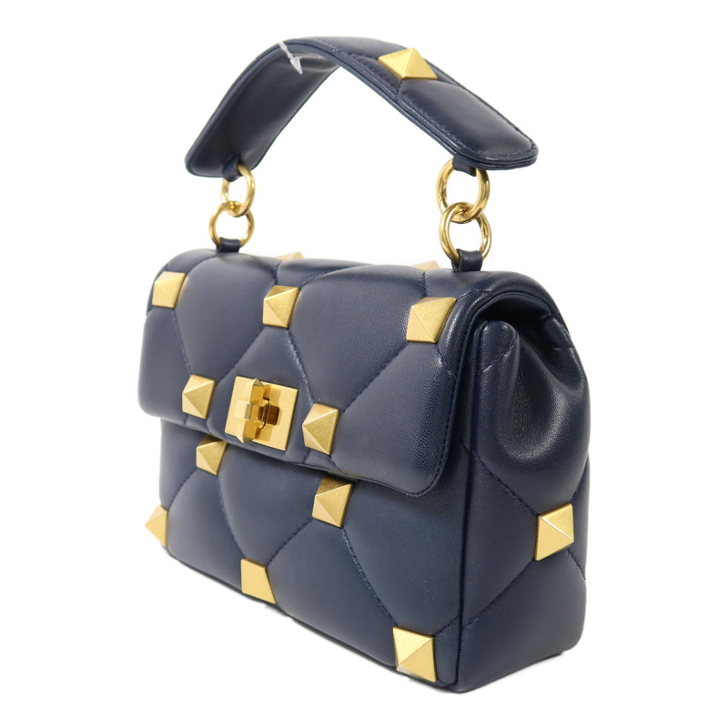 Valentino 牛皮皮革Syud Flap金扣鏈帶手挽肩背兩用袋-2