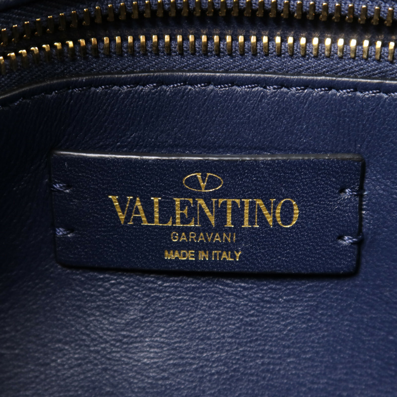 Valentino 牛皮皮革Syud Flap金扣鏈帶手挽肩背兩用袋-5