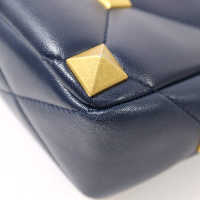 Valentino 牛皮皮革Syud Flap金扣鏈帶手挽肩背兩用袋-10