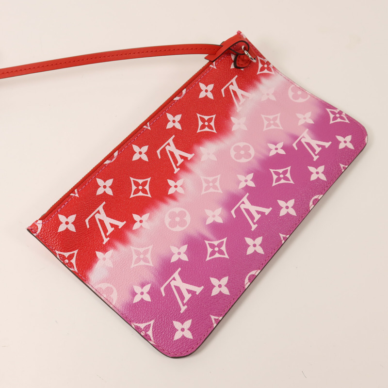 LOUIS VUITTON Monogram Escale Neverfull MM銀扣手挽袋-14