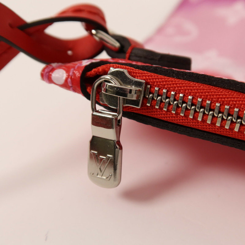 LOUIS VUITTON Monogram Escale Neverfull MM銀扣手挽袋-15