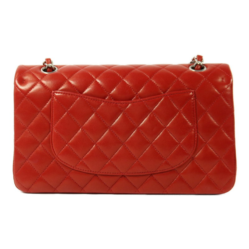 CHANEL 羊皮皮革Classic 25銀扣鏈帶肩背袋-1