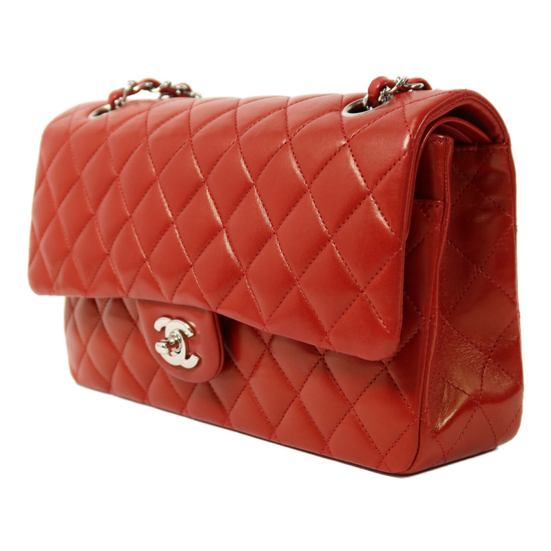 CHANEL 羊皮皮革Classic 25銀扣鏈帶肩背袋-2