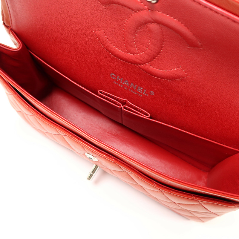 CHANEL 羊皮皮革Classic 25銀扣鏈帶肩背袋-4