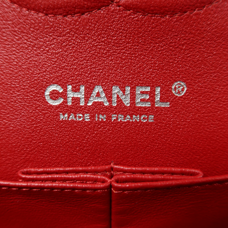 CHANEL 羊皮皮革Classic 25銀扣鏈帶肩背袋-5