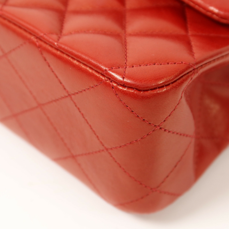 CHANEL 羊皮皮革Classic 25銀扣鏈帶肩背袋-11