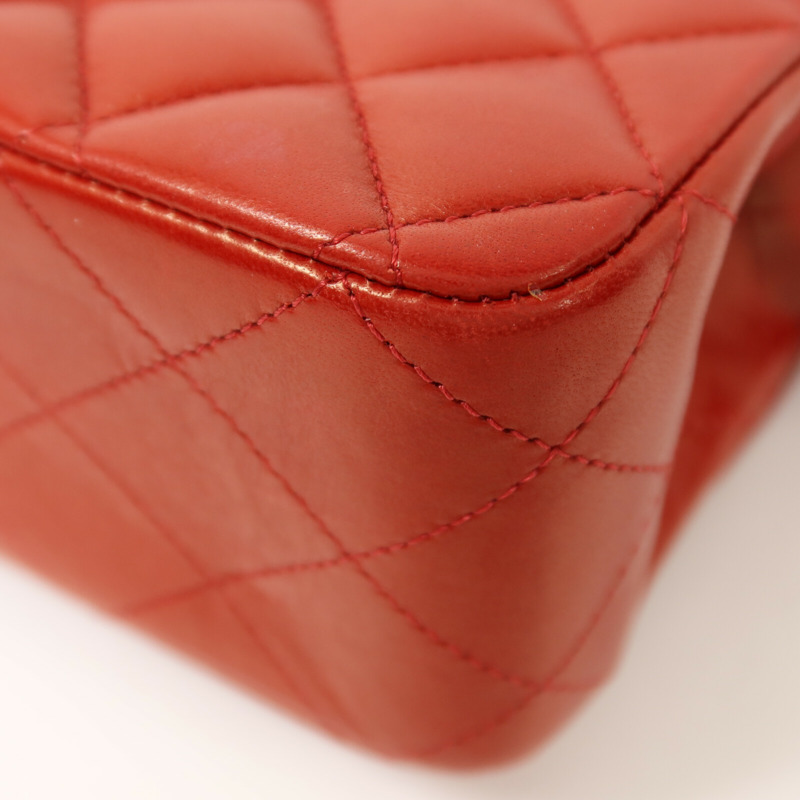 CHANEL 羊皮皮革Classic 25銀扣鏈帶肩背袋-13