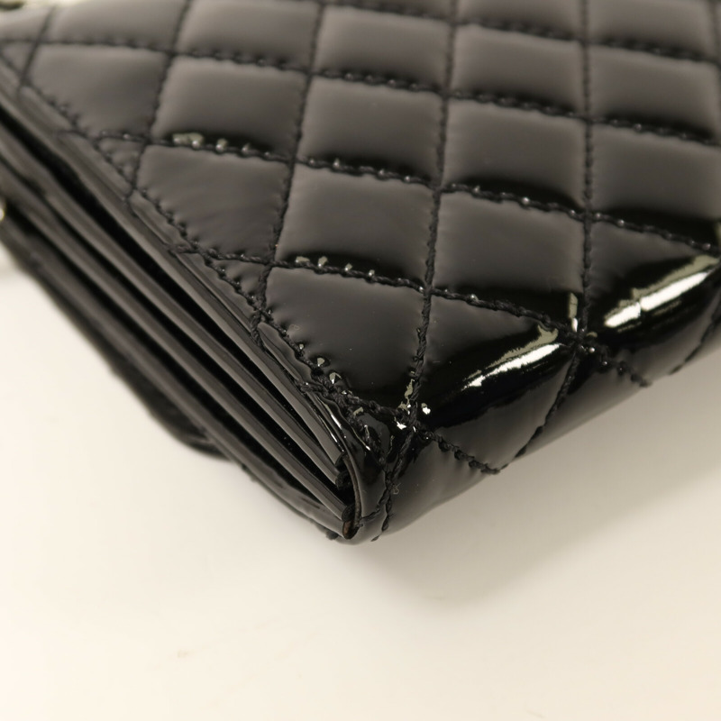 CHANEL 漆皮皮革Chain Shoulder銀扣鏈帶肩背袋-12