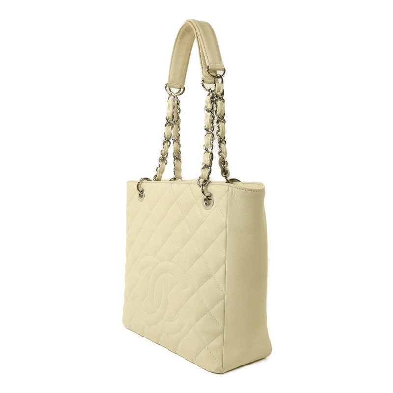 CHANEL 牛皮皮革PST Petite Shopping Tote Bag銀扣鏈帶肩背袋-2