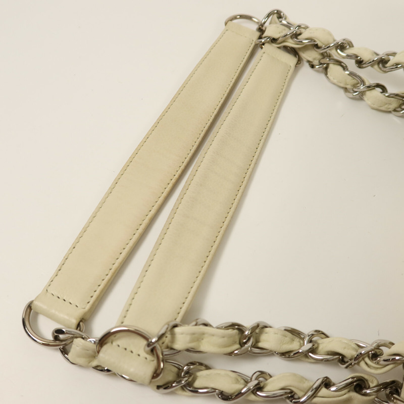 CHANEL 牛皮皮革PST Petite Shopping Tote Bag銀扣鏈帶肩背袋-16